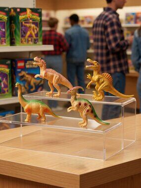 Vintage Yellow Themed 4 Dinosaur Realistic 6" Action Figure Lot Display Play